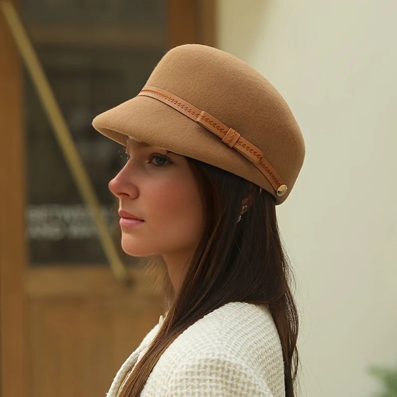 Equestrian hat with leather headband