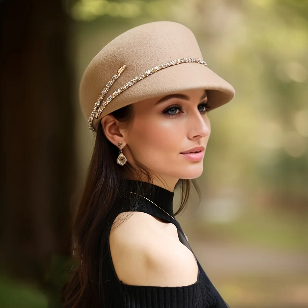 Equestrian hat with crystal band